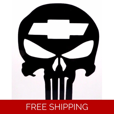 Punisher Chevy Die Cut Vinyl Decal Sticker